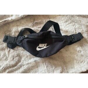 Nike Unisex Heritage Waist Bags Casual Black Crossbody Casual Hip-Bag